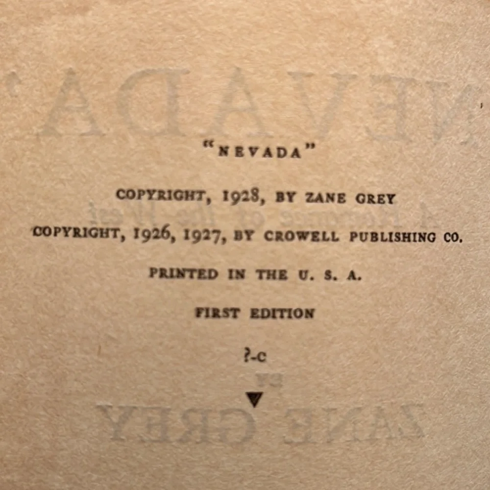Antique Zane Gray Nevada 1928 copy